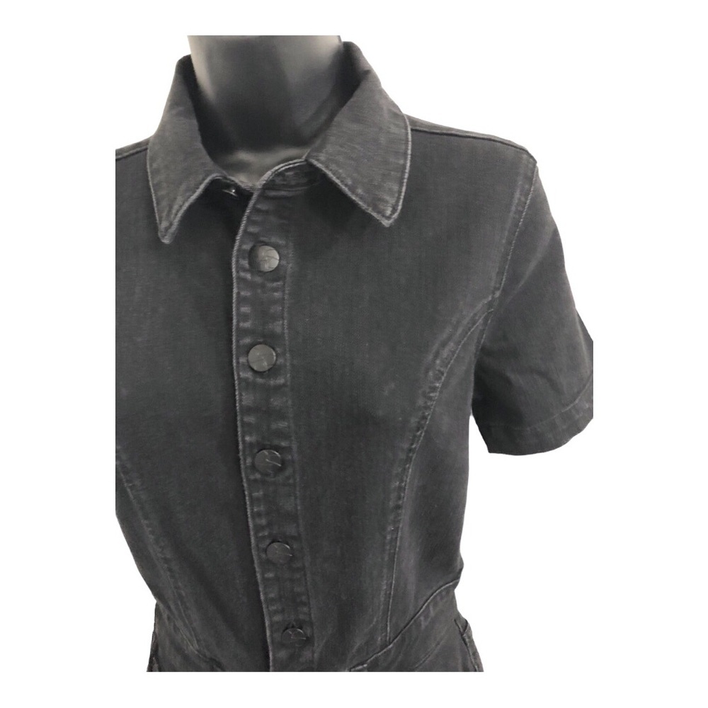 Jessica Simpson black gravel cammie flare leg stretch denim jeans Jumpsuit sz 13 - Picture 6 of 17